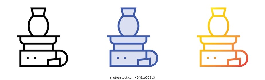 lathe icon. Linear, Blue Fill and Gradient Style Design Isolated On White Background