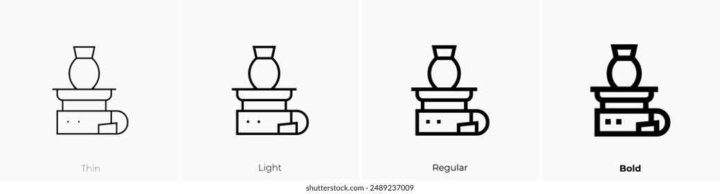 lathe icon. Thin, Light Regular And Bold style design isolated on white background