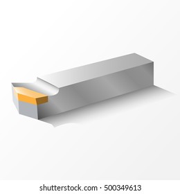 Lathe knife. Tool for metal. Vector illustration isolated on white background.