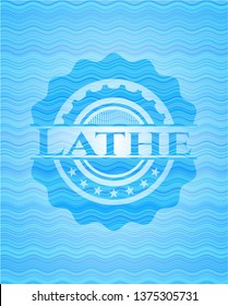 Lathe light blue water wave style emblem.