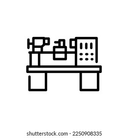 Lathe сolor line icon. Metal work. Pictogram for web page.