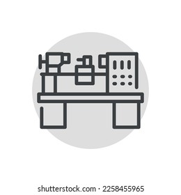 Lathe сolor line icon. Metal work. Pictogram for web page.