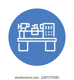 Lathe сolor line icon. Metal work. Pictogram for web page.