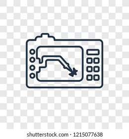Lathe machine concept vector linear icon isolated on transparent background, Lathe machine concept transparency concept in outline style
