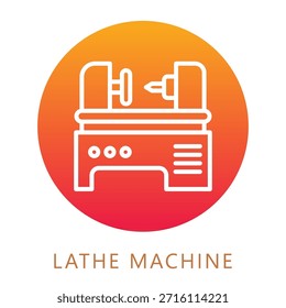 Ícone De Preenchimento Gradiente De Máquina De Torno, Mini Ilustração Relacionam-Se À Carpintaria, Indústria De Madeira. Use Para O Desenvolvimento Moderno De Conceitos, Ui, Ux Web E Aplicativos.