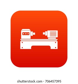 Lathe machine icon digital red for any design isolated on white vector illustration