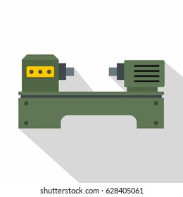 Lathe machine icon. Flat illustration of lathe machine vector icon for web on white background