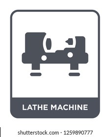 lathe machine icon vector on white background, lathe machine trendy filled icons from Industry collection, lathe machine simple element illustration