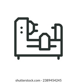 Lathe machine isolated icon, turning machine vector icon with editable stroke