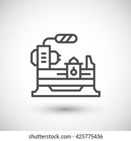 Lathe machine line icon