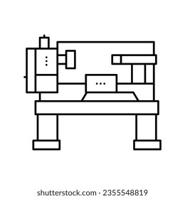 lathe machine line icon vector. lathe machine sign. isolated contour symbol black illustration