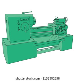 Lathe machine lossless vector illustration industrial equipment