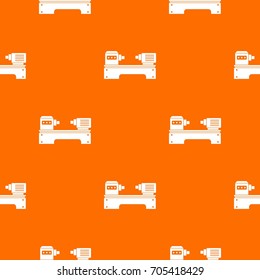 Lathe machine pattern repeat seamless in orange color for any design. Vector geometric illustration