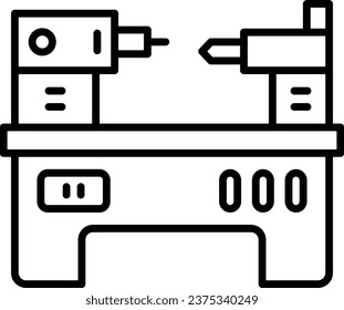 Lathe vector icon. Can be used for printing, mobile and web applications.