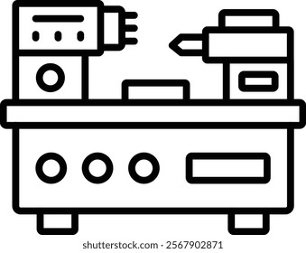 Lathe vector icon. Can be used for printing, mobile and web applications.