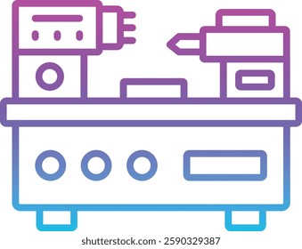 Lathe vector icon. Can be used for printing, mobile and web applications.