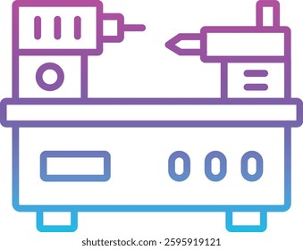 Lathe vector icon. Can be used for printing, mobile and web applications.