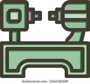 Lathe Vector Thick Line Filled Colors Icon For Personal And Commercial Use.
