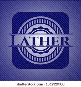 Lather badge with denim texture