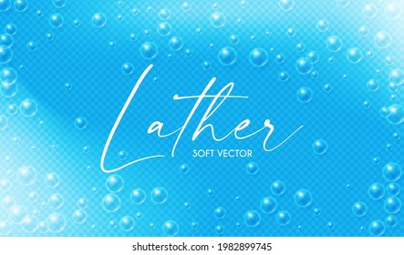 Lather. Bath Schaumseife mit Blasen. Transparentes Element.