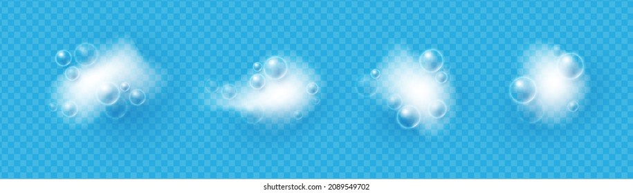 Lather. Jabón de espuma de baño con burbujas. Elemento transparente.