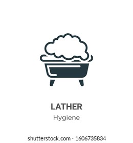 Lather glyph icon vector on white background. Flat vector lather icon symbol sign from modern hygiene collection for mobile concept and web apps design.