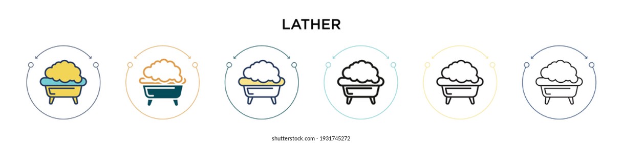 Lather icon in filled, thin line, outline and stroke style. Vector illustration of two colored and black lather vector icons designs can be used for mobile, ui, web