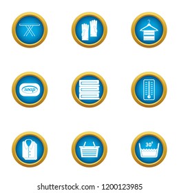 Lather icons set. Flat set of 9 lather vector icons for web isolated on white background