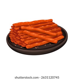 Latiao Spicy Stick Snack. Chinese Food Illustration Vector