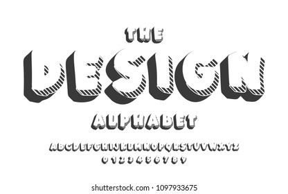 Latin alphabet Design. Bold font in cute cartoon 3d style.