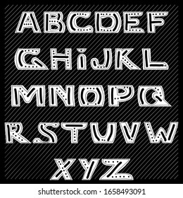 Latin alphabet drawn by hand. isolated letters for ease of use in your design