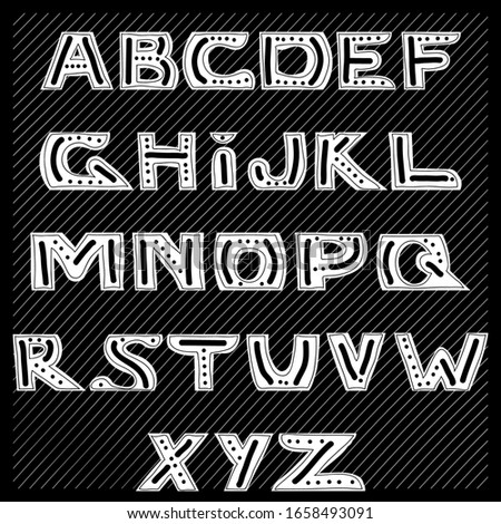 Latin alphabet drawn by hand. isolated letters for ease of use in your design