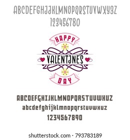 Latin alphabet geometric - Valentine's day sign. Can be used for posters, postcards, prints on clothes.