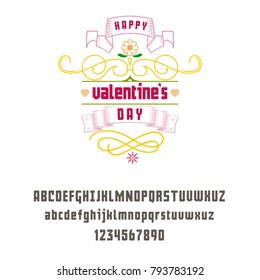 Latin alphabet geometric - Valentine's day sign. Can be used for posters, postcards, prints on clothes.