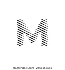 Letras do alfabeto latino abstrato linhas horizontais vetor logotipo