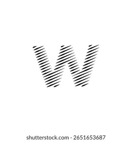 Letras do alfabeto latino abstrato linhas horizontais vetor logotipo