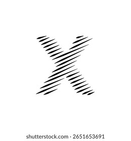 Letras do alfabeto latino abstrato linhas horizontais vetor logotipo