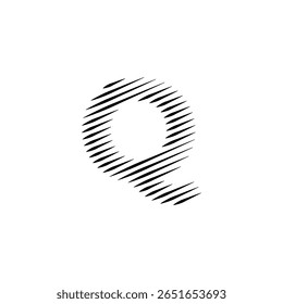 Letras do alfabeto latino abstrato linhas horizontais vetor logotipo