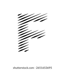 Letras do alfabeto latino abstrato linhas horizontais vetor logotipo