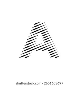 Letras do alfabeto latino abstrato linhas horizontais vetor logotipo