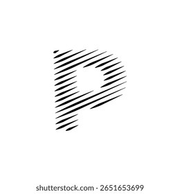 Letras do alfabeto latino abstrato linhas horizontais vetor logotipo