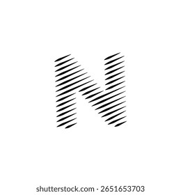 Letras do alfabeto latino abstrato linhas horizontais vetor logotipo
