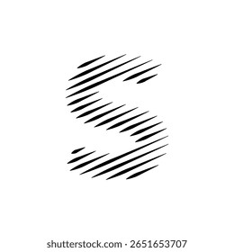 Letras do alfabeto latino abstrato linhas horizontais vetor logotipo