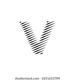 Letras do alfabeto latino abstrato linhas horizontais vetor logotipo