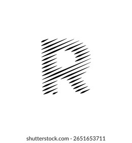 Letras do alfabeto latino abstrato linhas horizontais vetor logotipo