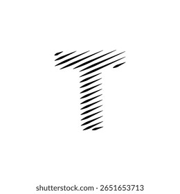 Letras do alfabeto latino abstrato linhas horizontais vetor logotipo