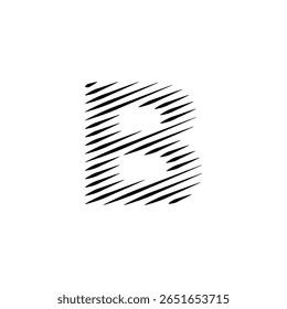 Letras do alfabeto latino abstrato linhas horizontais vetor logotipo