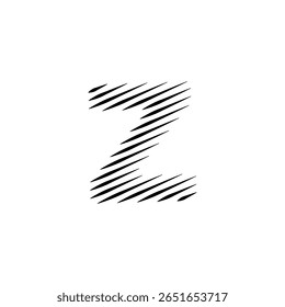 Letras do alfabeto latino abstrato linhas horizontais vetor logotipo