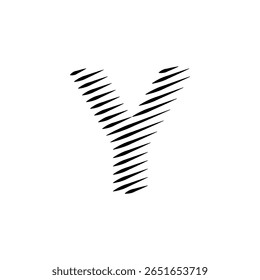 Letras do alfabeto latino abstrato linhas horizontais vetor logotipo