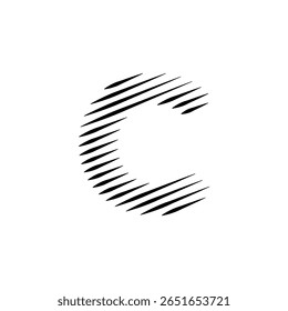 Letras do alfabeto latino abstrato linhas horizontais vetor logotipo